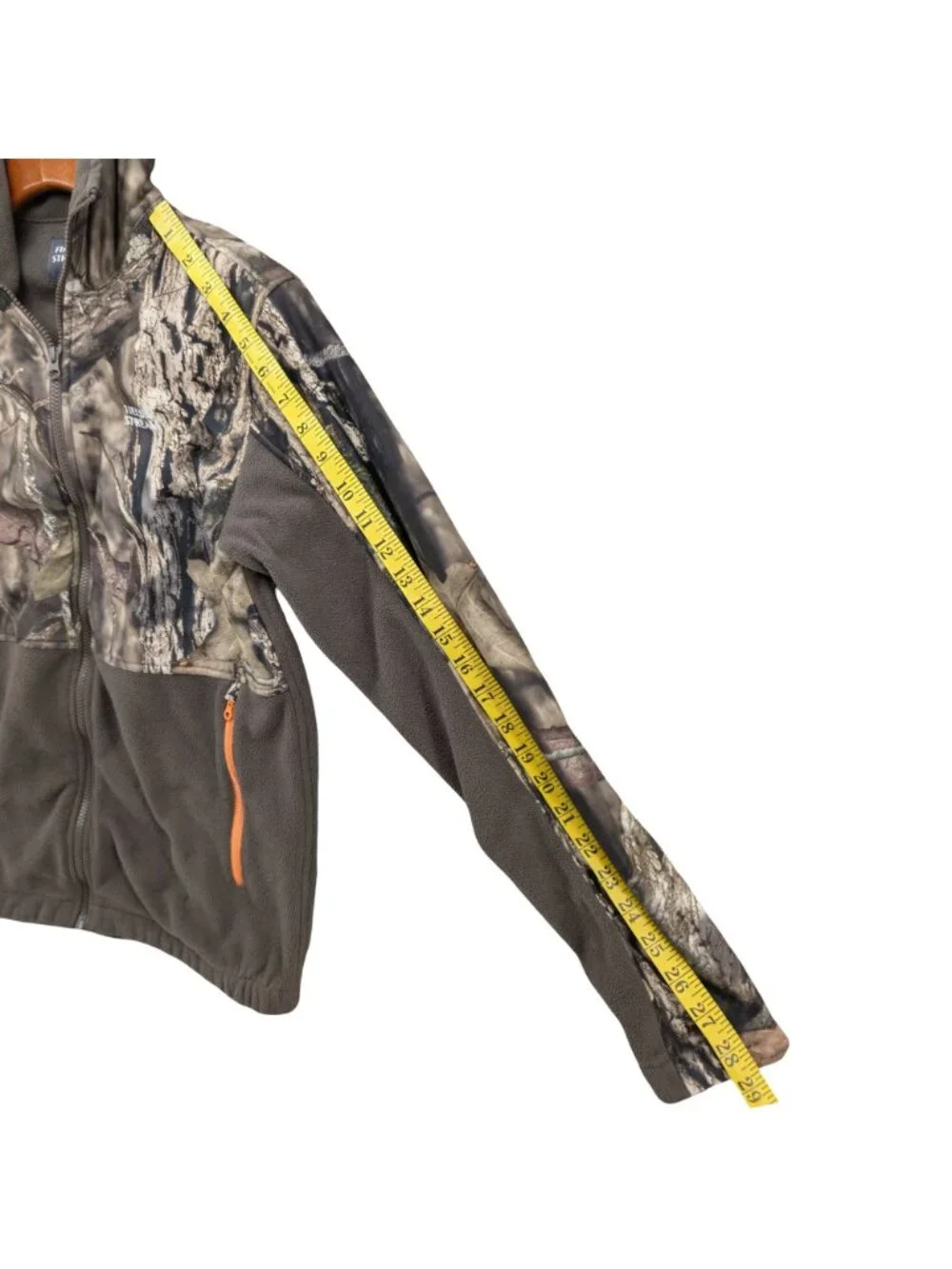 Field Stream Mossy Oak Jacket Boys Green Camo Full Zip Hooded Hunting Size XL